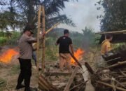 Polsek Medan Baru Bakar Barak Narkoba di Kelurahan Titi Rantai