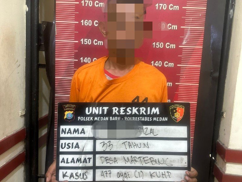 Lagi, Polsek Medan Baru Ciduk Seorang Pelaku Rayap Besi Teks foto: Seorang pelaku rayap besi ditangkap Polsek Medan Baru