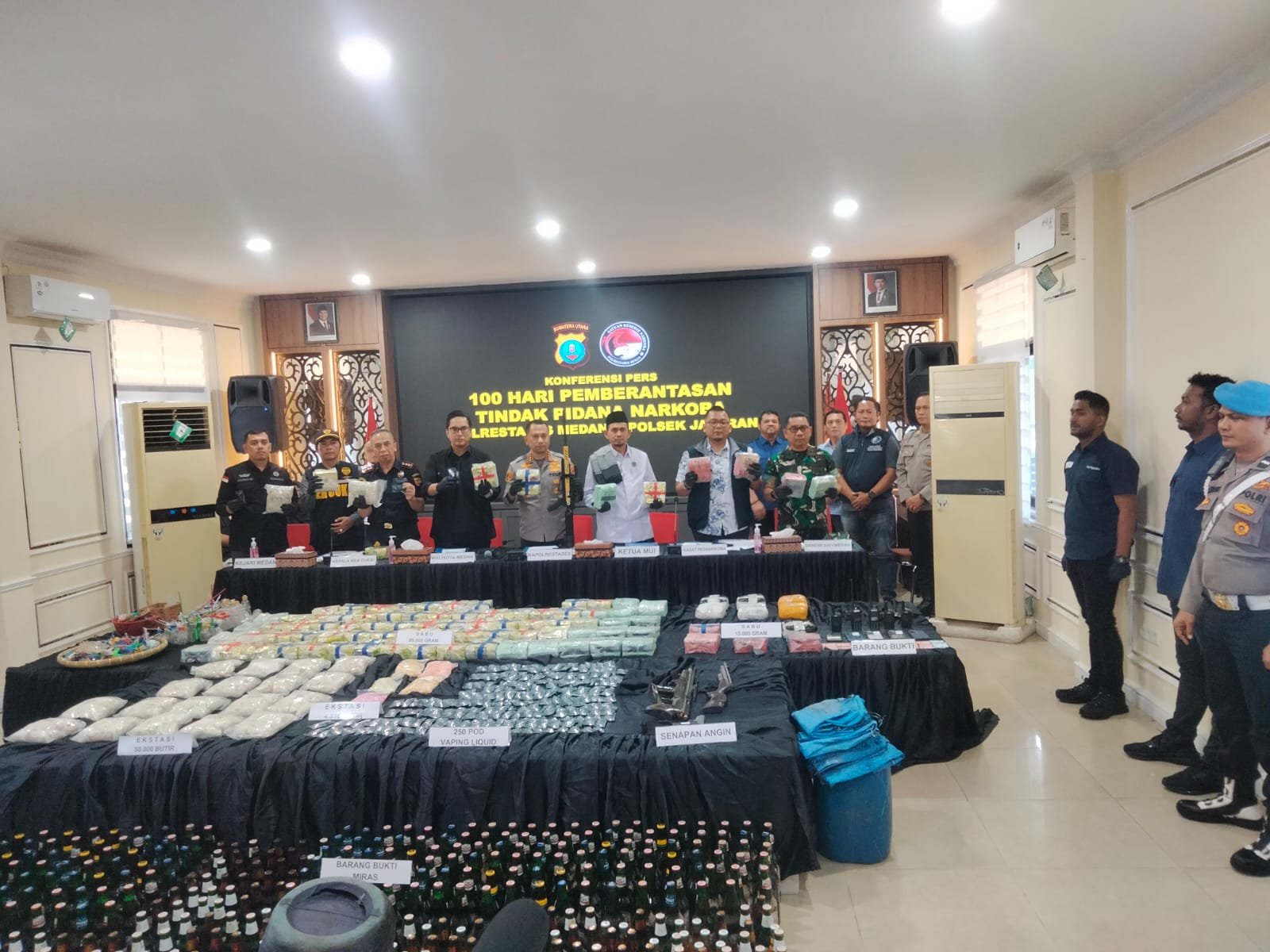 100 Hari Kerja, Kapolrestabes Medan Ungkap 526 Kasus Narkotika dan Amankan 718 Tersangka