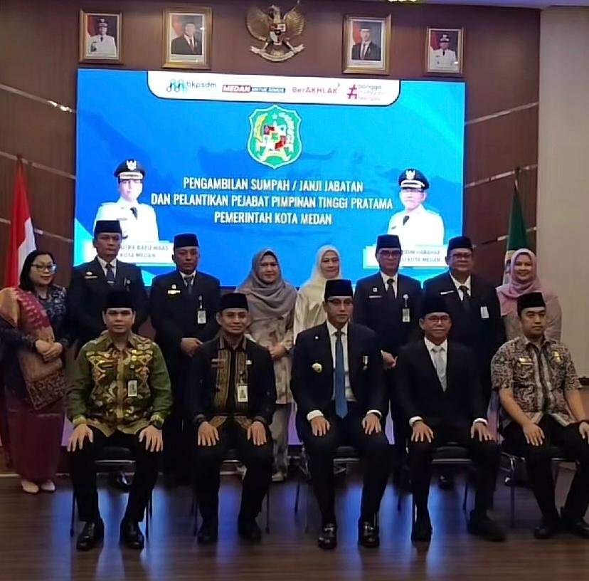 Wali Kota Medan, Rico Tri Putra Bayu Waas Lantik Empat Pejabat Tinggi Pratama