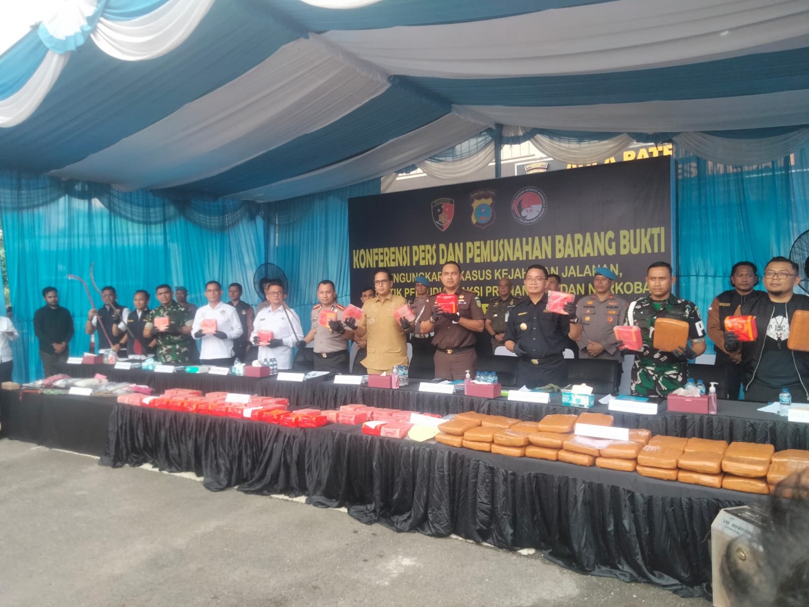 52 Kg Sabu dan 50 Kg Ganja Dimusnahkan Polrestabes Medan, Jaringan Internasional Asal Aceh Terbongkar
