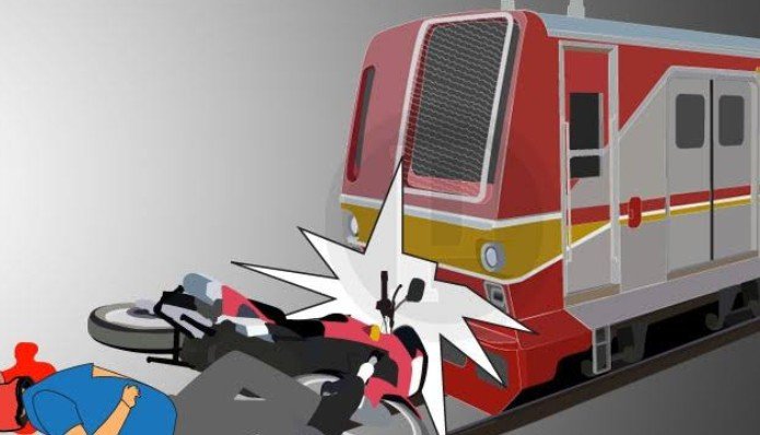Driver Ojol Tewas, Motor Terseret 500 Meter usai Ditabrak Kereta‎ Api