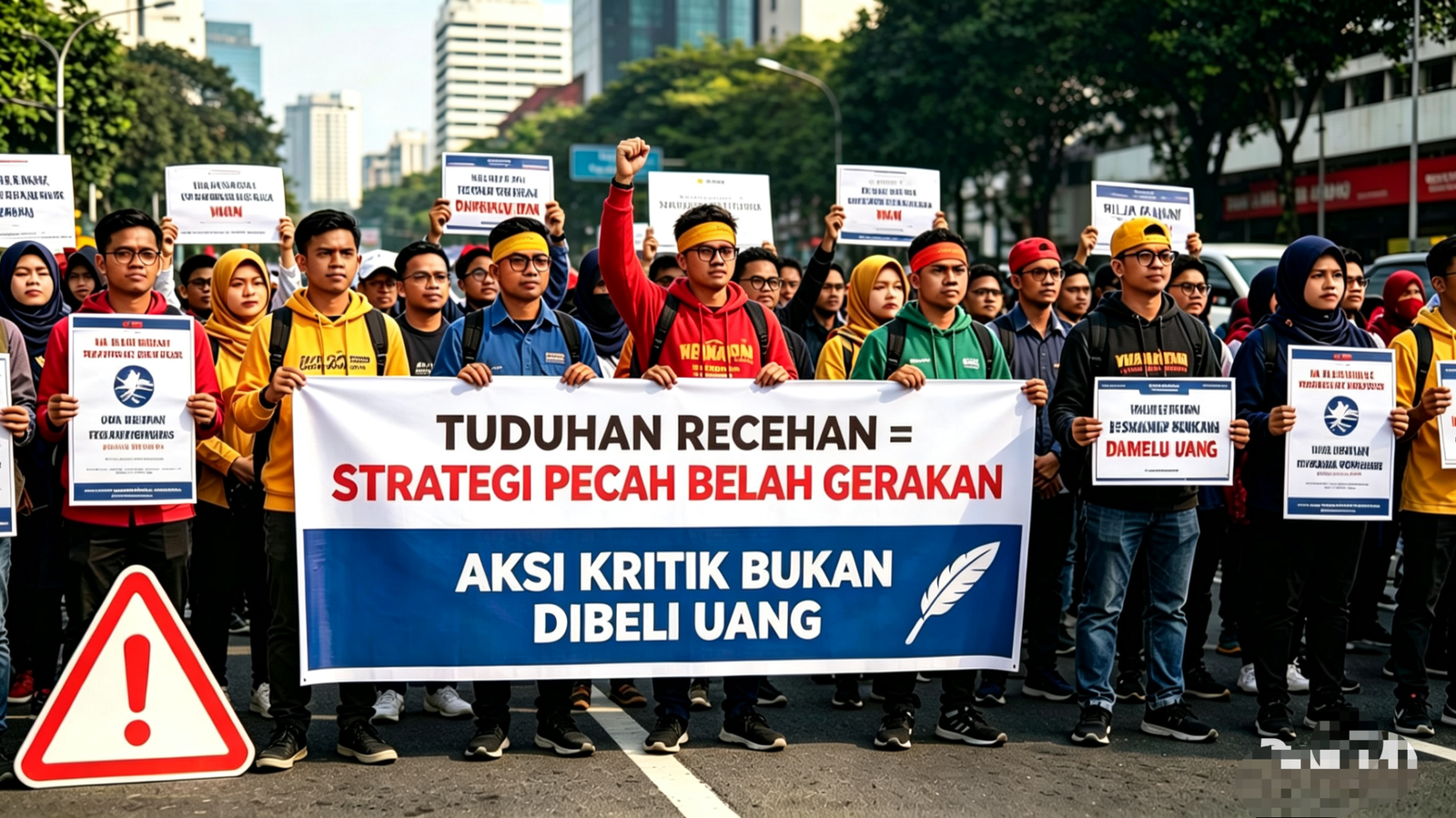 Tuduhan bahwa aksi mahasiswa dibiayai elite tertentu disebut sebagai narasi lama untuk memecah gerakan.