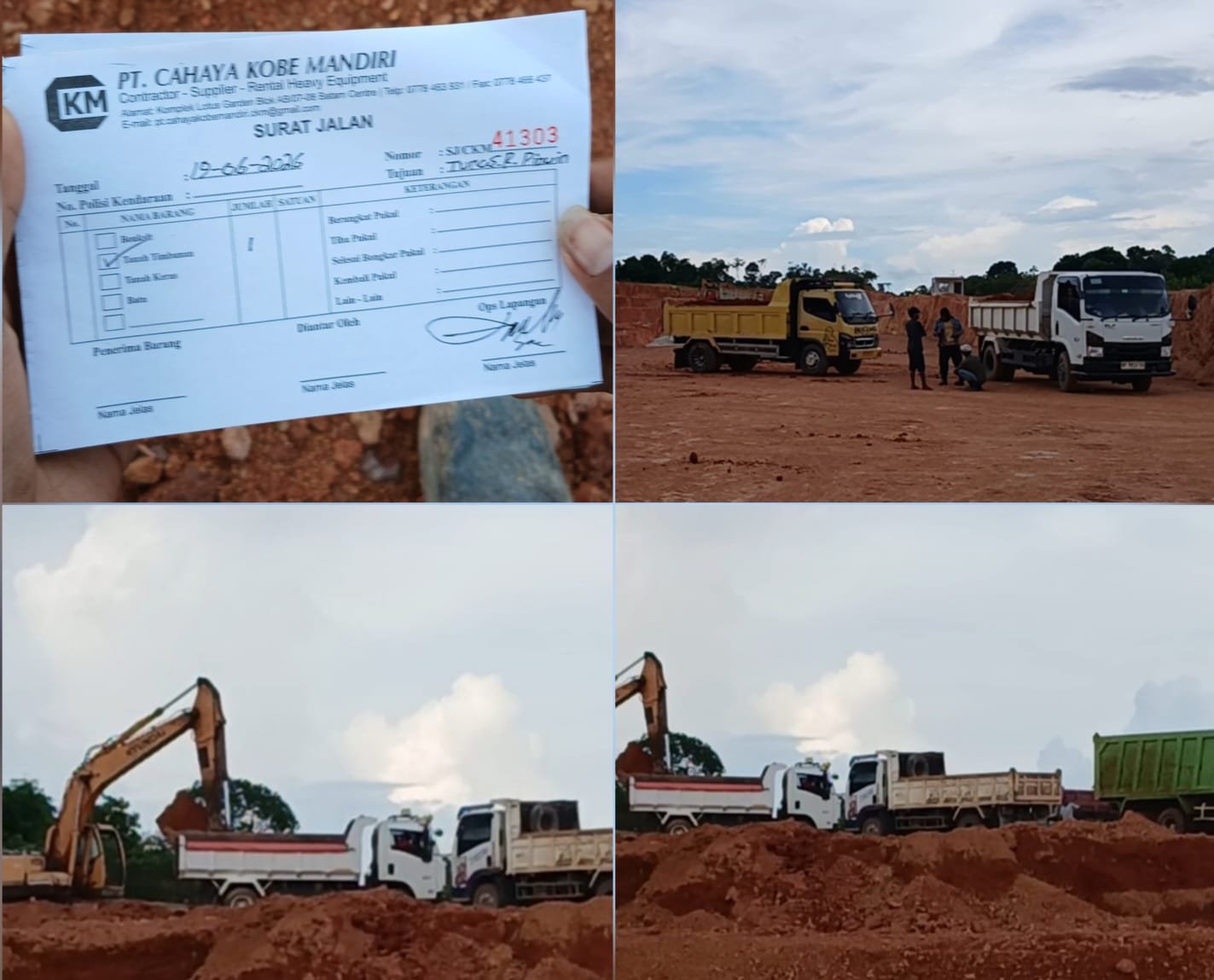 Proyek cut and fill di Jalan Hang Tuah, Belian, Batam Kota disorot warga.