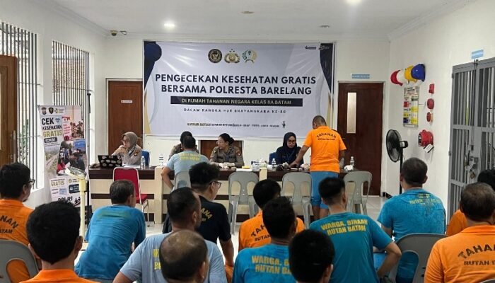 HUT Bhayangkara ke-80 Polresta Barelang dan Rutan Batam Beri Cek Kesehatan Gratis ke Warga Binaan