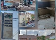 Kondisi rumah warga Perumahan Bukit Indah Piayu yang diduga retak akibat aktivitas pematangan lahan di Tanjung Piayu Batam