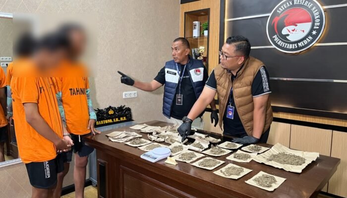 Edarkan Ganja, Dua Mahasiswa Disergap Polisi di Jalan Dr Mansyur, 260 Gram Ganja Disita