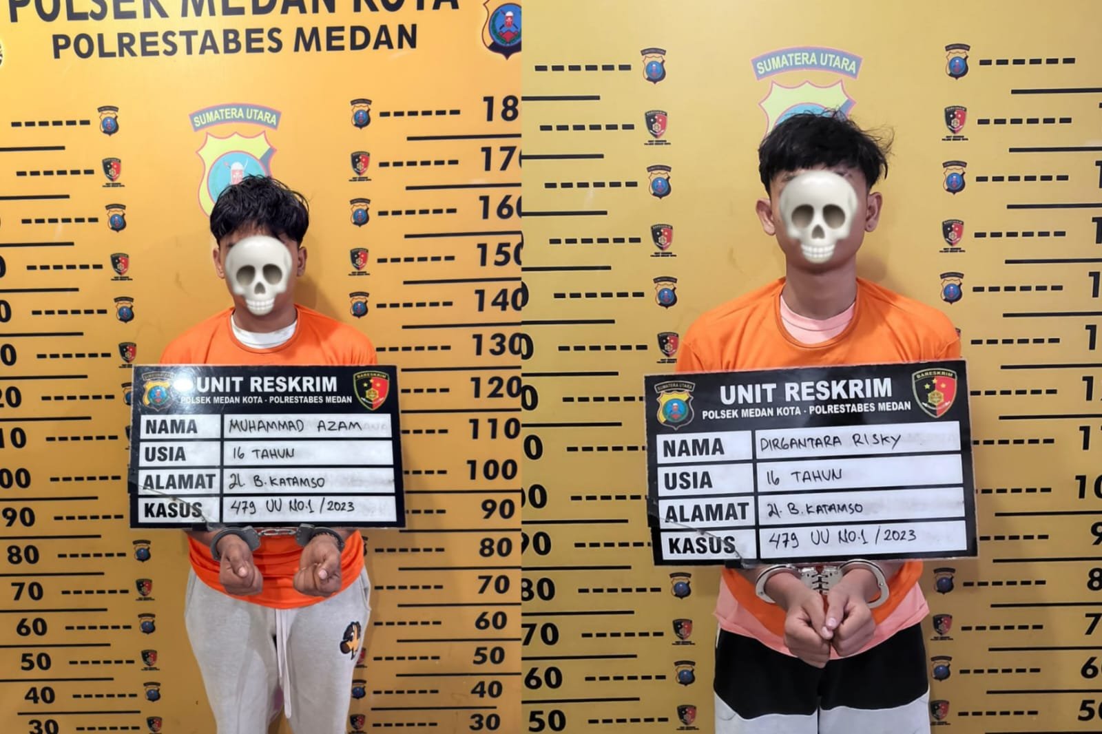 Unit Reskrim Polsek Medan Kota amankan barang bukti curas motor Honda Beat dan celurit