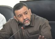Anggota DPRD Medan Rommy Van Boy meninjau taman Hermes Place Polonia di atas drainase Jalan Mongonsidi