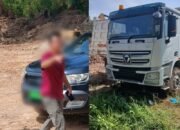 Alat berat excavator dan dump truck beroperasi di proyek PT Damai Indo Pertama Sukses Sei Beduk Batam yang diduga diimpor dari Tiongkok dan menggunakan tenaga kerja asing