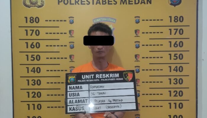 Residivis Spesialis Bongkar Rumah Diciduk Polsek Medan Kota Usai Curi Besi Bengkel