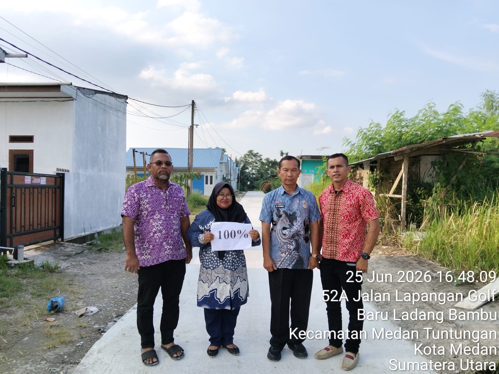 Pembangunan rabat beton sepanjang 85 meter di Gang Garista, Kelurahan Ladang Bambu, Kecamatan Medan Tuntungan, selesai dikerjakan Pemko Medan melalui Dana Kelurahan TA 2026.