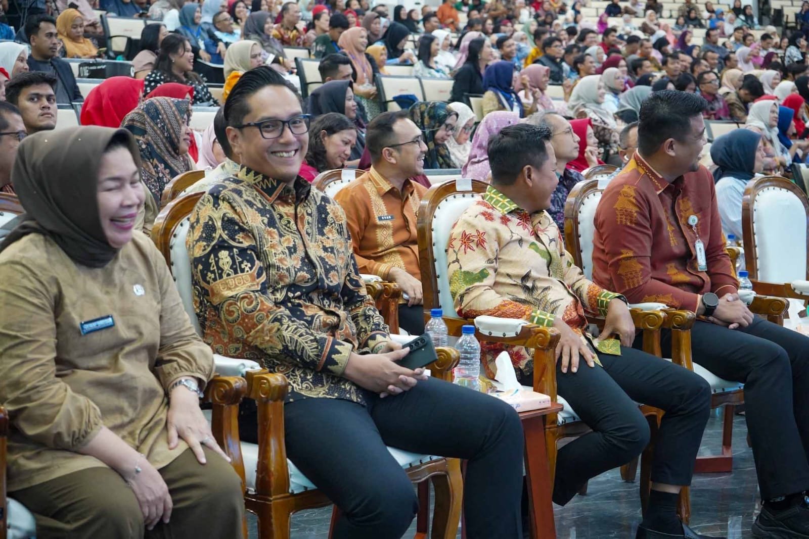 Wali Kota Medan Rico Waas bersama Menteri UMKM Maman Abdurrahman dan Gubernur Sumut Bobby Nasution saat Bursa Wirausaha Unggulan Sumatera Utara di USU