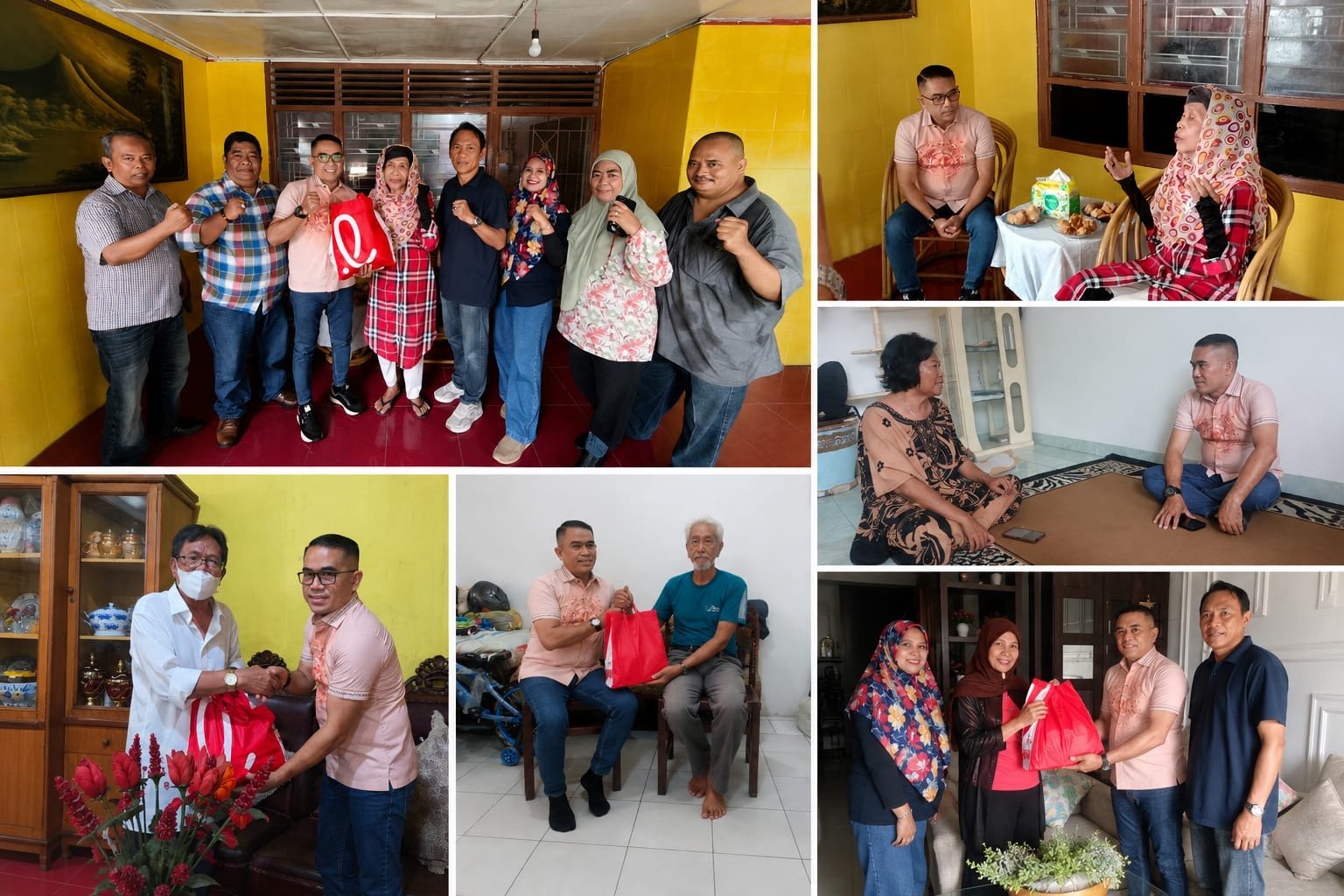 Ketua PWPM Muhammad Edison Ginting beserta pengurus menyerahkan bingkisan kepada wartawan senior Hj Mardiana Chaniago (Bundo) di kediamannya, Jalan Senam, Medan Kota, Kamis (13/8/2026).