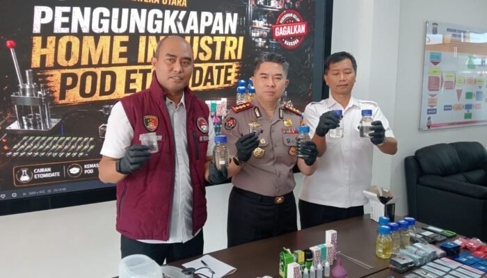 Polda Sumut Ungkap Produksi Vape “Getar” Mengandung Etomidate, Bahan Baku Disebut dari Kamboja