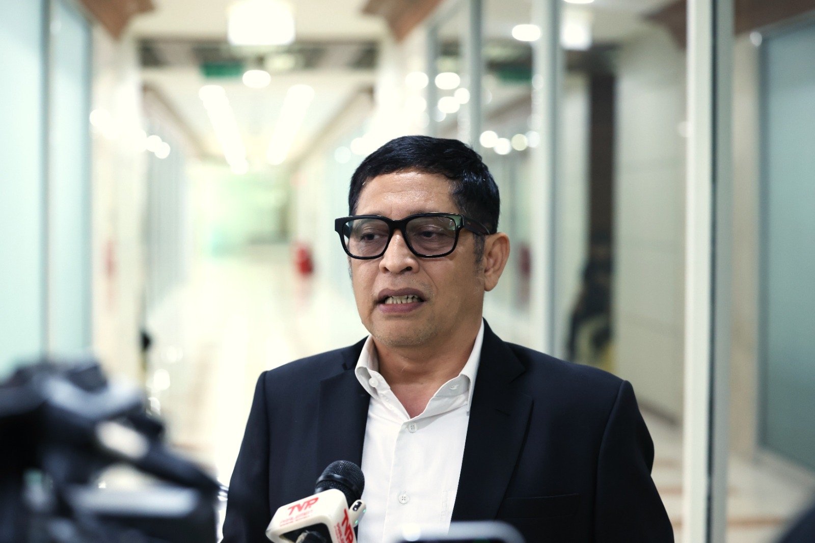 Anggota Komisi III DPR RI Bob Hasan menyampaikan pandangan soal pembahasan RUU Perampasan Aset di Gedung Nusantara II DPR RI, Selasa (11/8/2026).