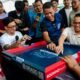 Wakil Wali Kota Medan Zakiyuddin Harahap bersama Ade Jona Prasetyo dan peserta Lomba Domino Medali Ade Jona Prasetyo di Medan Deli