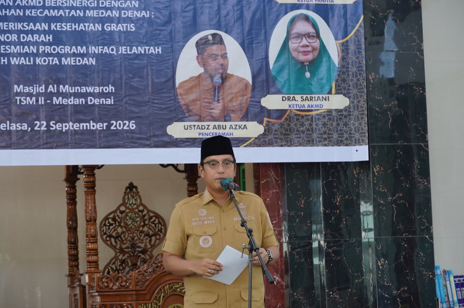 Rico Waas mengapresiasi program ANJELI dan KUSALAM Kecamatan Medan Denai