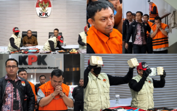 Achmad Taufik Husein menyampaikan keterangan KPK terkait empat tersangka yang diduga orang kepercayaan Menteri ATR/BPN.