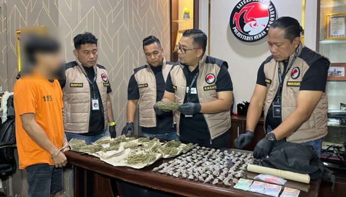 Residivis Ditangkap Jadi Bandar Ganja di Tembung, 141 Paket Disita