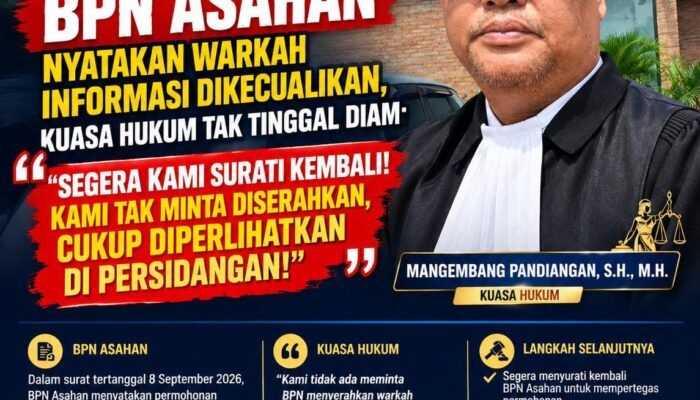 Sengketa Waris Tanah Asahan, Kuasa Hukum Minta Warkah SHM Nomor 24/Aek Loba Dibuka di PN Kisaran ‎