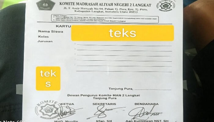 Dugaan Kutipan Rp75 Ribu di MAN 2 Tanjung Pura Didorong ke Kejatisu