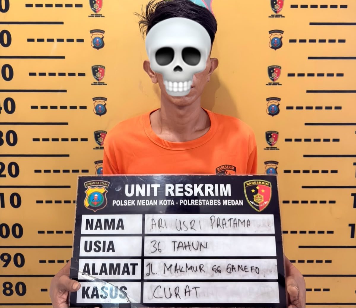 Polisi menangkap terduga pelaku bongkar rumah di Jalan Makmur Medan.