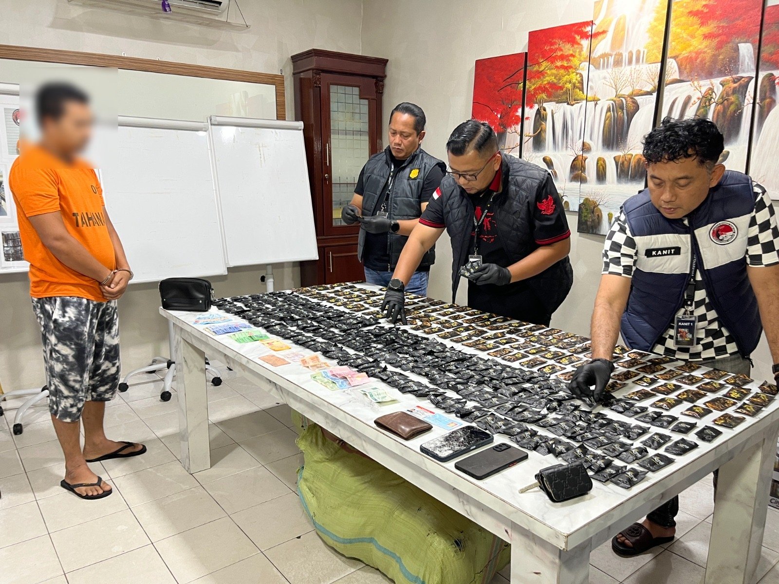 Polisi menyita 450 pod getar asal Malaysia dalam penangkapan kurir narkoba di Medan