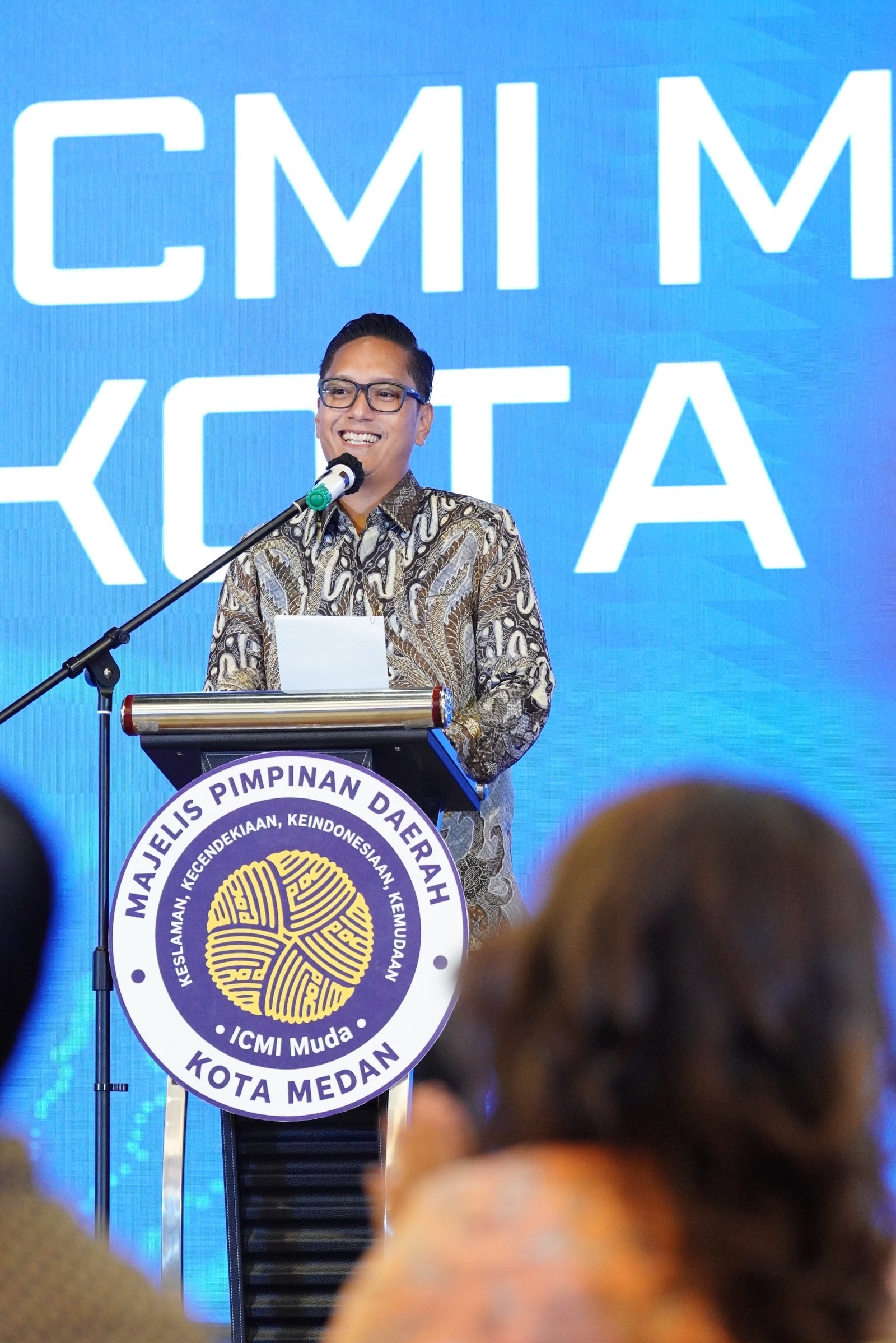 Rico Waas menghadiri pelantikan ICMI Muda Kota Medan periode 2026–2031.